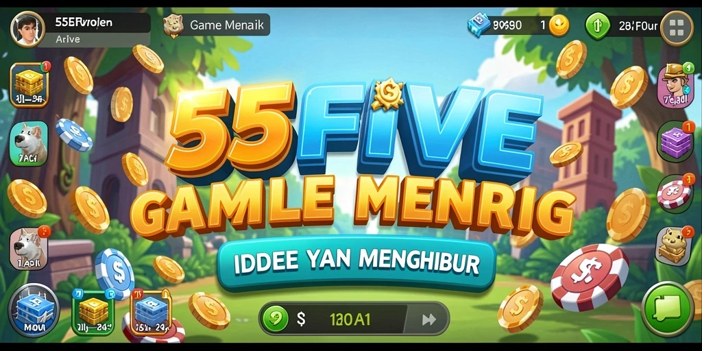 Screenshot gameplay 55FIVE menampilkan karakter yang aktif dalam permainan Idle.
