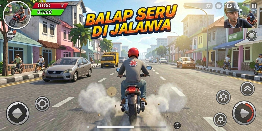 Gameplay seru balapan di 8180 dengan mobil dan trek menantang.