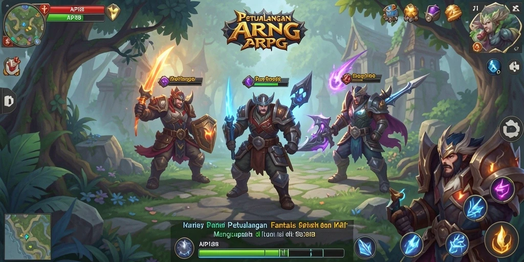 Tangkapan layar menampilkan pertarungan epik dalam game ARPG API88.
