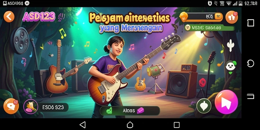 Screenshot gameplay ASD123 menampilkan pengalaman bermain musik yang interaktif.