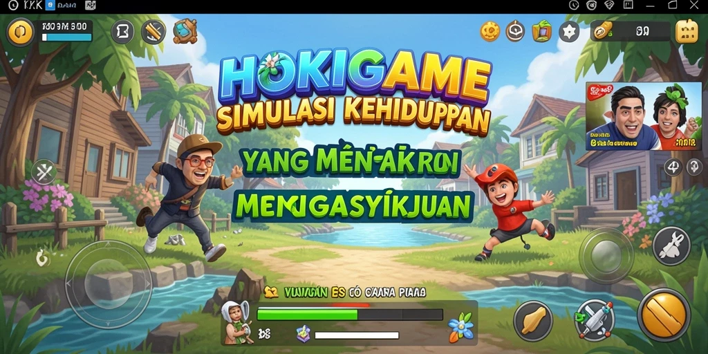 Tampilan aktivitas sehari-hari dalam HOKIGAME yang penuh warna.