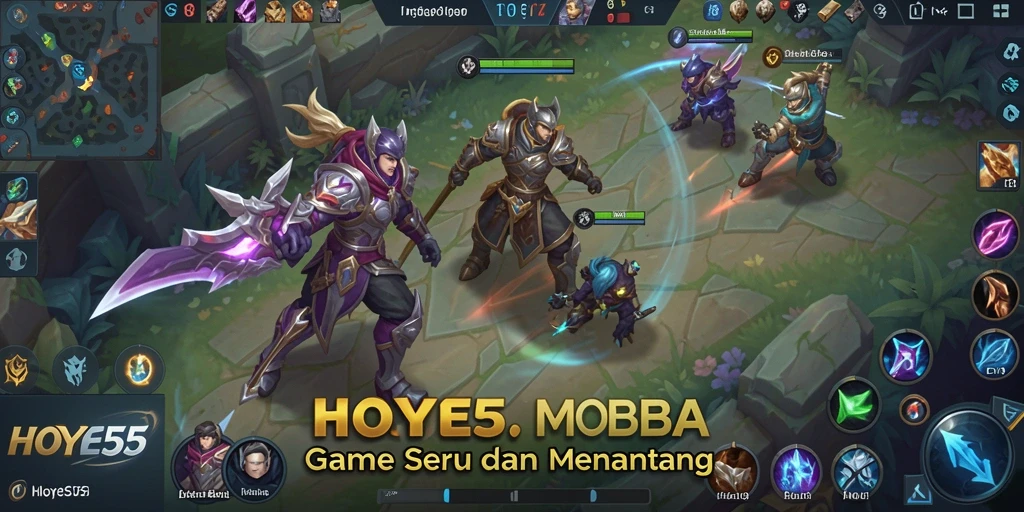 Tangkapan layar gameplay HOYE55 yang menampilkan pertarungan seru antar pemain.