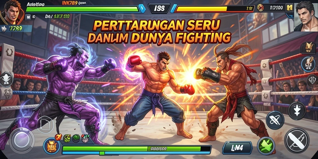 Tampilan aksi mendebarkan dalam gameplay Fighting INK789.