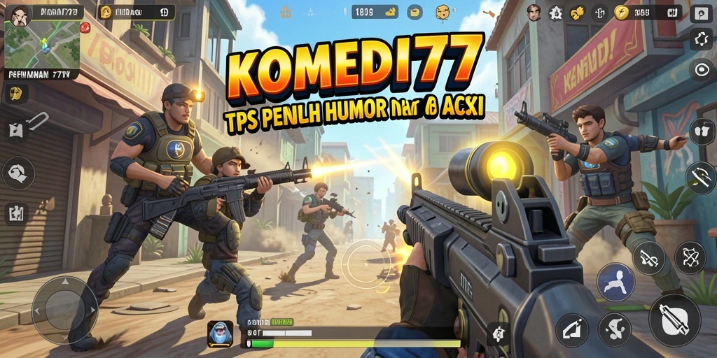 Tampilan seru gameplay <strong>KOMEDI77</strong> dengan aksi TPS yang lucu.