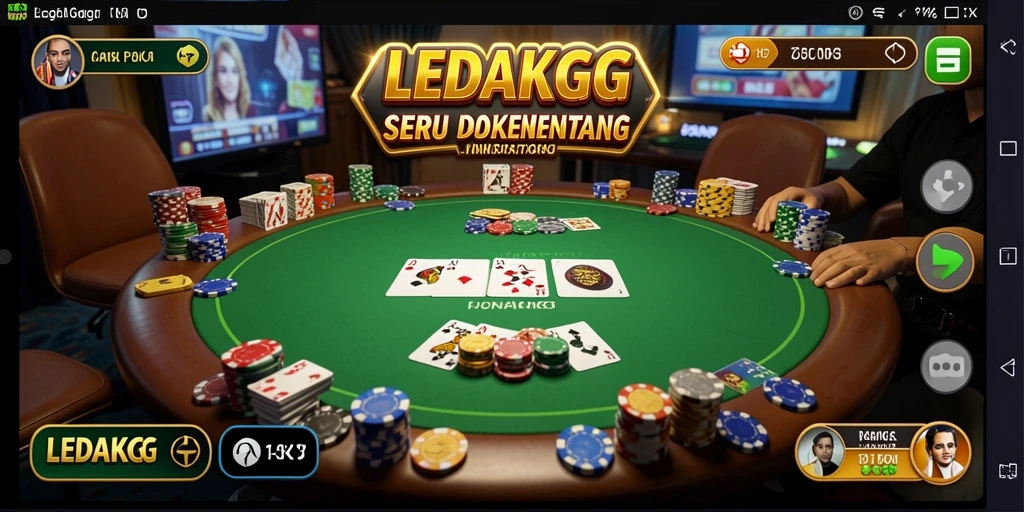 Tampilan gameplay Poker yang mengasyikkan di LEDAKGG.