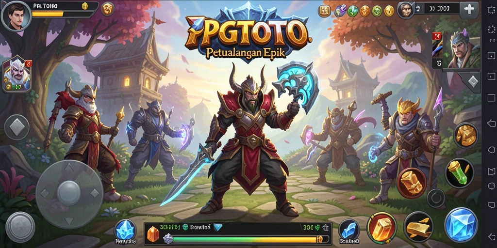 Screenshot PGTOTO menampilkan aksi seru dan karakter yang berwarna.
