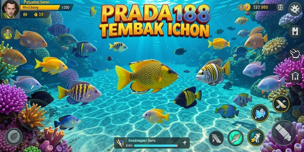 Screenshot PRADA188 menampilkan aksi seru Tembak Ikan.