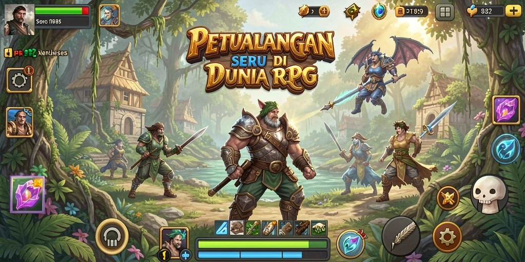 Screenshot PT89 menampilkan aksi pertarungan epik dalam dunia RPG.