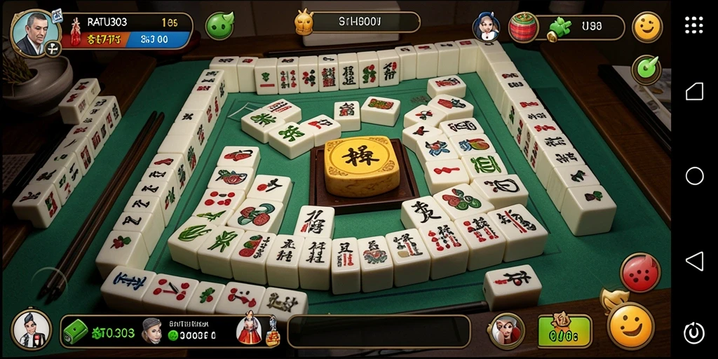 Tampilan gameplay RATU303 yang menarik dengan berbagai tile Mahjong.