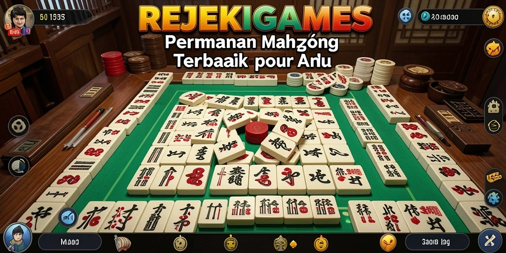 Tampilan gameplay Mahjong yang menakjubkan dari REJEKIGAMES.