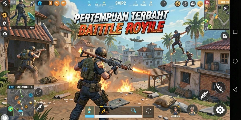 Tampilan gameplay seru dari SVIP2 dalam pertempuran Battle Royale.