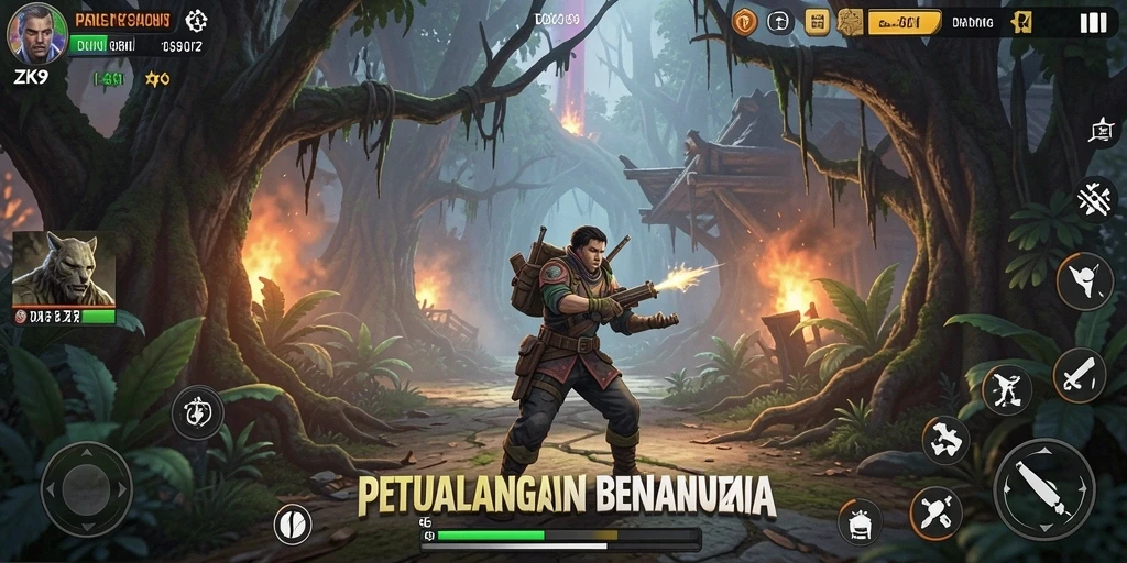 Tampilan gameplay ZK9 yang menegangkan dan penuh tantangan.